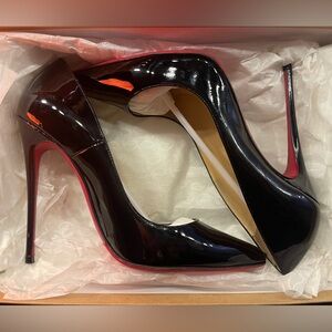 Christian Louboutin Black and Red Patent Heels